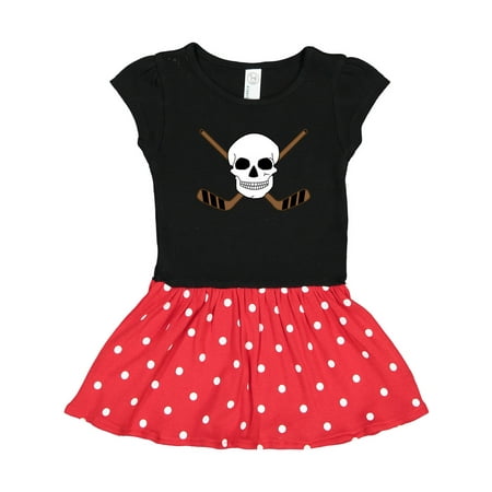 

Inktastic Hockey Sports Funny Skull Gift Toddler Girl Dress