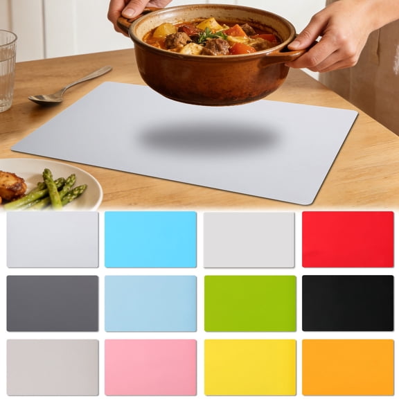 Silicone Heat Resistant Mat, Non-Slip Waterproof Placemat, Multipurpose Table Protector for Hot Dishes, Countertop & Dining