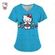 thumbnail image 1 of Camiseta de verano para Hospital, camiseta para mujer, camisetas para mujer, camisetas con bolsillos, uniforme de enfermera, ropa de mujer con cuello en V de Hello Kitty 2023, 1 of 5