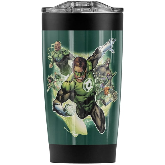 Green Lantern Flying Corps Stainless Steel Tumbler 20 oz Coffee Travel Mug/Cup, Vacuum Insulated & Double Wall with Leakproof Sliding Lid | Great for Hot Drinks and Cold Beverages