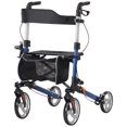 thumbnail image 1 of HOMCOM Déambulateur à Roulettes Pliant Léger avec Grand Siège, Dossier, Poignée Réglable, Sac, Double Frein, Porte-Canne, Bleu, 1 of 7