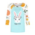 thumbnail image 5 of lcziwo Womens Easter Shirts Fashion 3D Bunny Rabbit Print Tshirts Loose Casual Round Neck 3/4 Sleeve Tops 2025 T-Shirt Vacation Outfits Light Blue XXL, 5 of 6