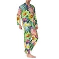thumbnail image 3 of Kll Blooming Cactus Sleepwear Mens Flannel Pajamas,Long Cotton Pj Set, 3 of 9