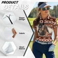 thumbnail image 5 of COEQINE Women Short Sleeve Golf Shirts Quick Dry Fit V Neck 1/4 Zip Golf Tops Horse American Tribal Print Moisture Wicking Soft Polo Shirts Workout Lightweight Tennis Activewear, XL, 5 of 7