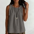 thumbnail image 5 of Jerdar Women's Tank Tops Business Casual Ruffle Trim Crew Neck Tie Shoulder Sleeveless Summer Shirts L, 5 of 8