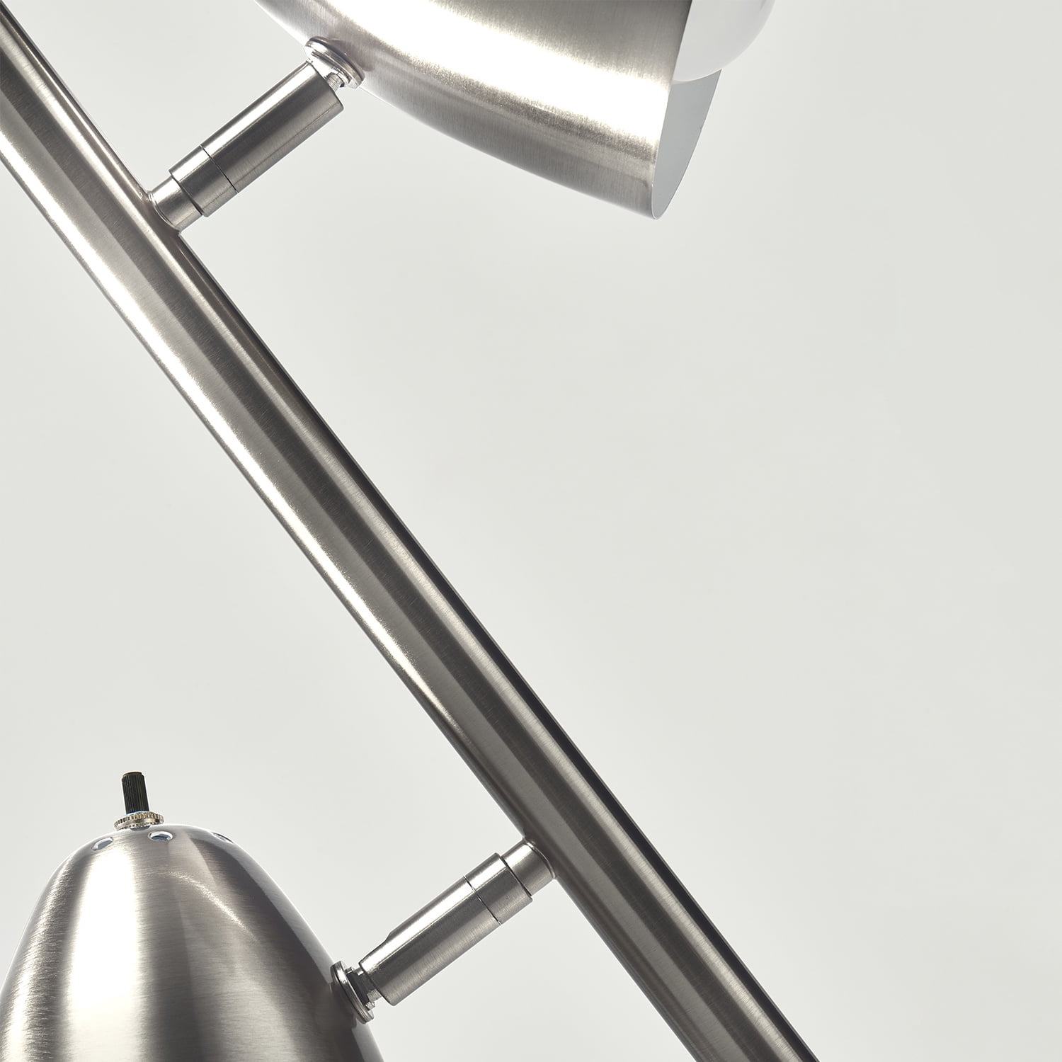 Brightech Jacob 64" Modern 3-Light LED Floor Lamp with Metal Cone Shades and 3 Adjustable Heads - Brushed Nickel