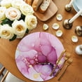 thumbnail image 2 of Round Placemats Ombre Pink Golden Marble Texture 15 inch Set of 6 Table Mats for Dining Table Abstract Art Heat Resistant Non-Slip Kitchen & Home Decorative Place Mat Set, 2 of 8