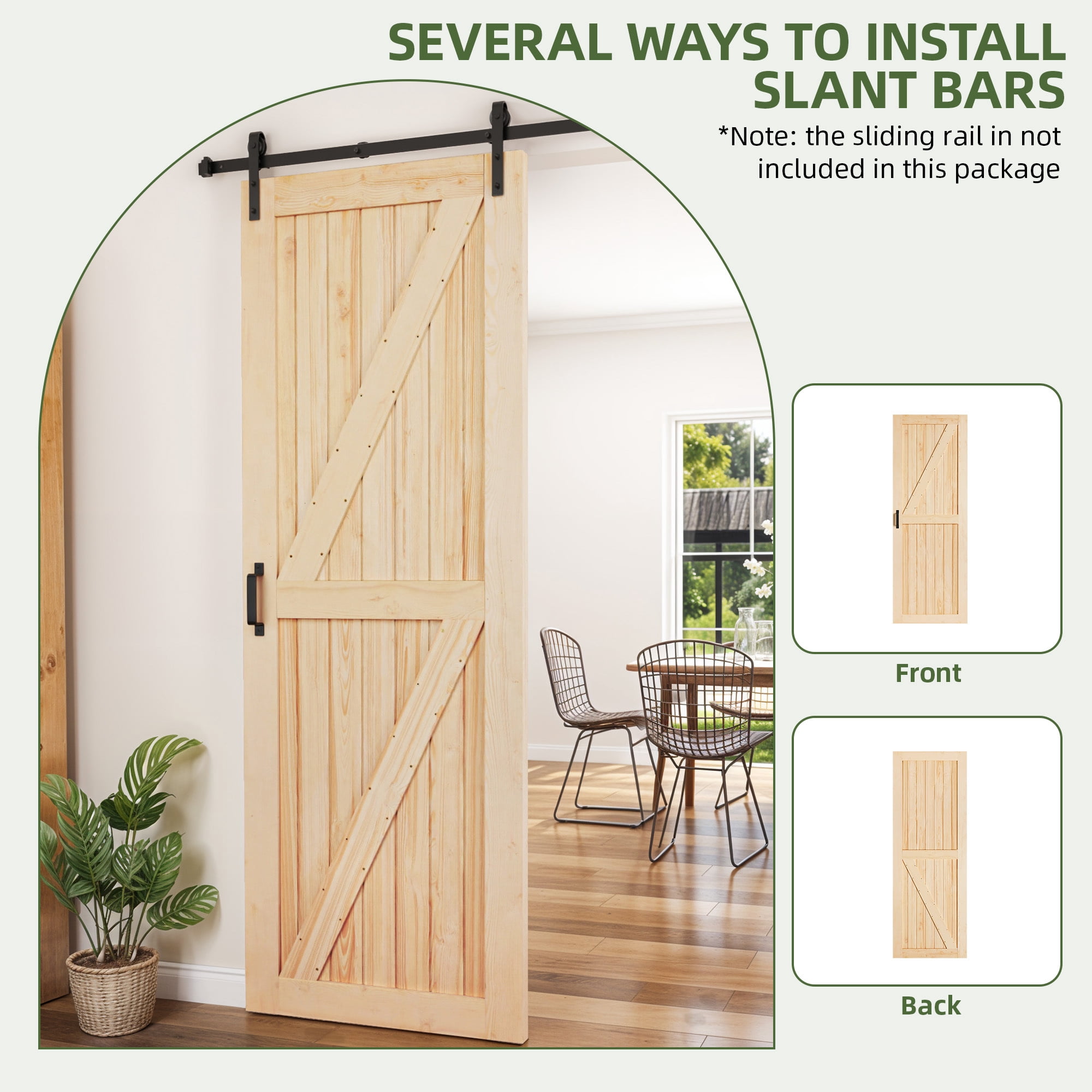 Uforic 30" x 84" Wood Sliding Barn Door Interior Door, Natural