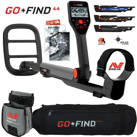 Minelab GO FIND 44 Metal Detector with Black Transport Carry Bag and Finds Pouch