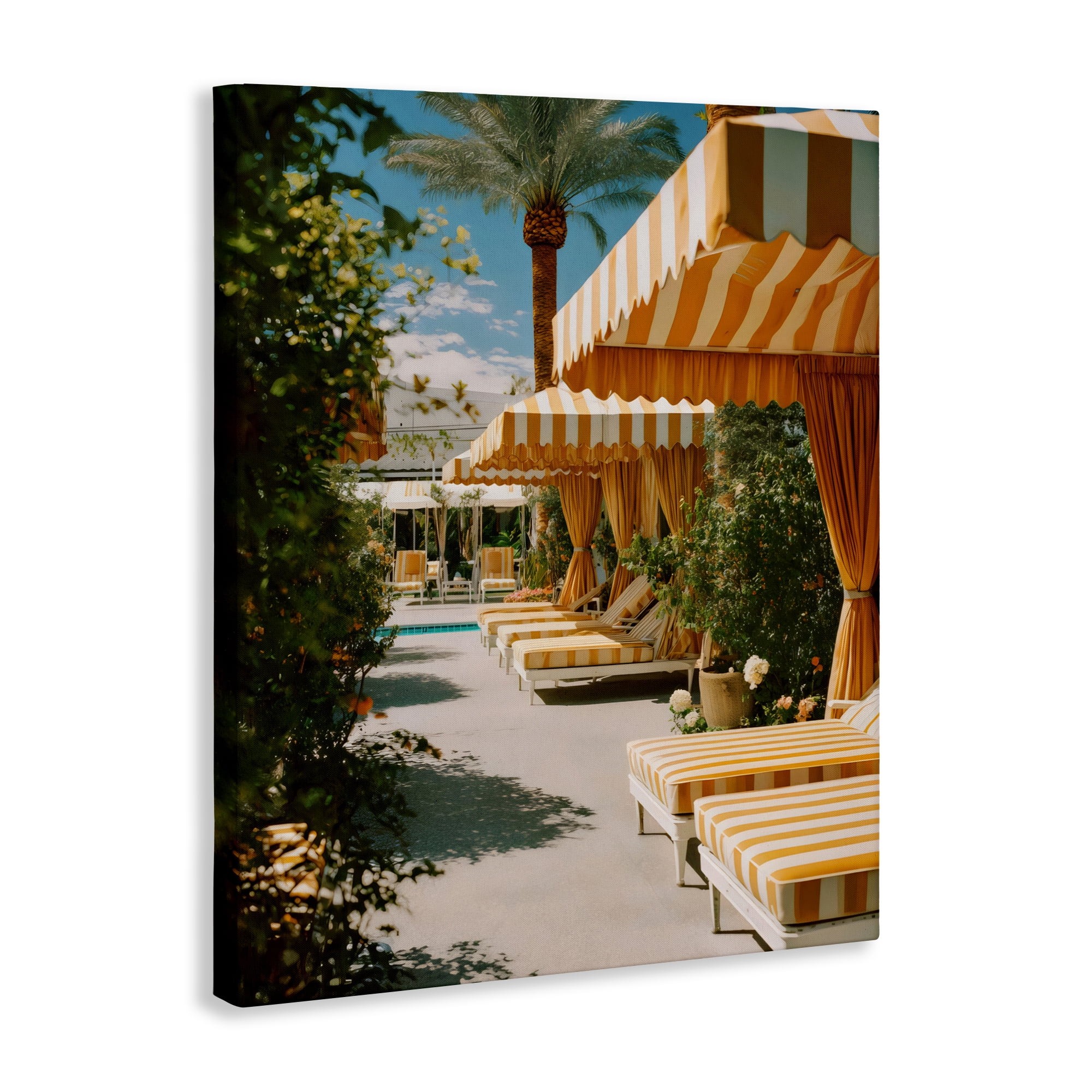Stupell Industries Vintage Cabanas at Poolside Canvas Wall Art, design by Franklyn Gregory