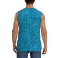 thumbnail image 4 of Gaeub Blue Glitter Men's Sleeveless Muscle Shirts Workout Tank Tops, Odor Protection and Comfortable - X-Large, 4 of 8
