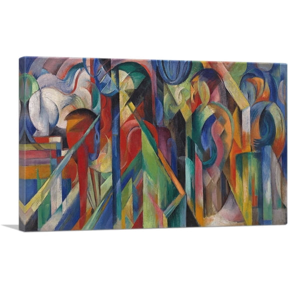 ARTCANVAS Stables 1913 Canvas Art Print by Franz Marc - Size: 26" x 18" (0.75" Deep)