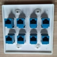 thumbnail image 5 of Ethernet Wall Plate 8 Port - Double Cat6 RJ45 Network Cable Faceplate Female to Female - Blue, 5 of 7
