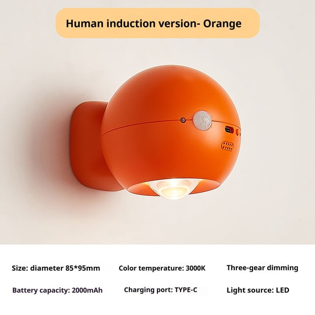 Leutsin Lampe Murale Magnétique Rechargeable Mini Rotative Sans Câblage Sans Perçage Lampe Murale Rechargeable Détection du Corps Humain, Offres de Liquidation