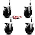 thumbnail image 2 of 5 Inch Phenolic Swivel 7/8 Inch Expanding Stem Caster Set with Brake SCC, 2 of 2