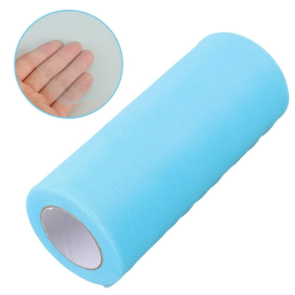 HONITANO 1Pcs Dacron Tulle Roll for Wedding Arch Draping Fabric and Decorative Purposes Blue 5.9 Inch x 25 Yards