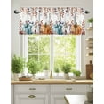 thumbnail image 2 of Rustic Fall Thanksgiving Kitchen Valances for Windows Orange Blue White Pumpkins Leaf Valance Curtains&nbsp; for Kitchen /Living Room/Bedroom/ Bathroom Decor, 54"x18 " ,Rod Pocket 1 Panel,, 2 of 8