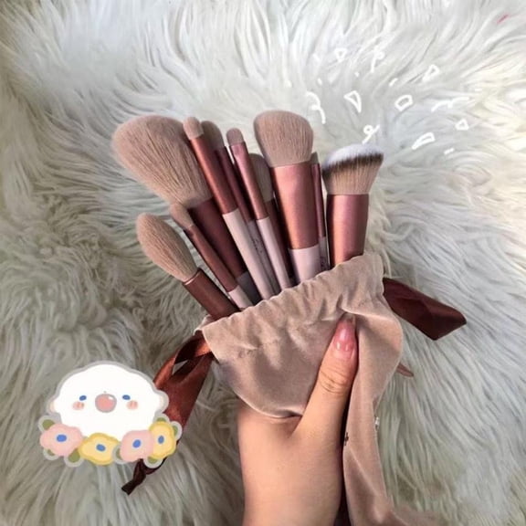 13 Piece Makeup Brush Set Soft Hair Powder Blusher High Gloss Eyebrow Brush