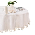 thumbnail image 1 of Mantel MYSKY HOME de 152 cm, redondo, impermeable, con aspecto de lino, 1 of 8
