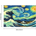 thumbnail image 2 of Wave Kanagawa Starry Night Wall Hanging Tapestry 60 x 40 Inch for Living Room Bedroom Dorm Room Decor, 2 of 5