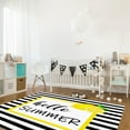 thumbnail image 3 of Area Rug 2'x3' Hello Summer Yellow Lemon Black White Stripe Washable Area Rugs Non Shedding Floor Carpet Rubber Backing Non-Slip Indoor Mats for Living Room Bedroom Kitchen, 3 of 8