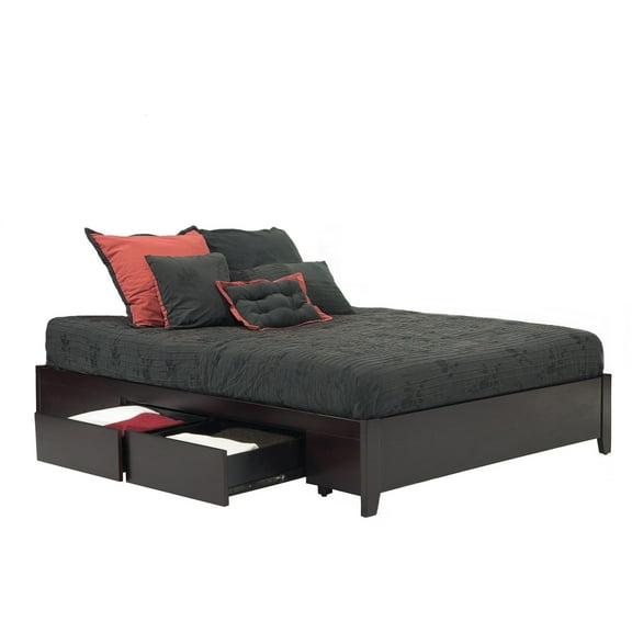 Nilmann Moden Classic E King Storage Bed in Espresso Mahogany