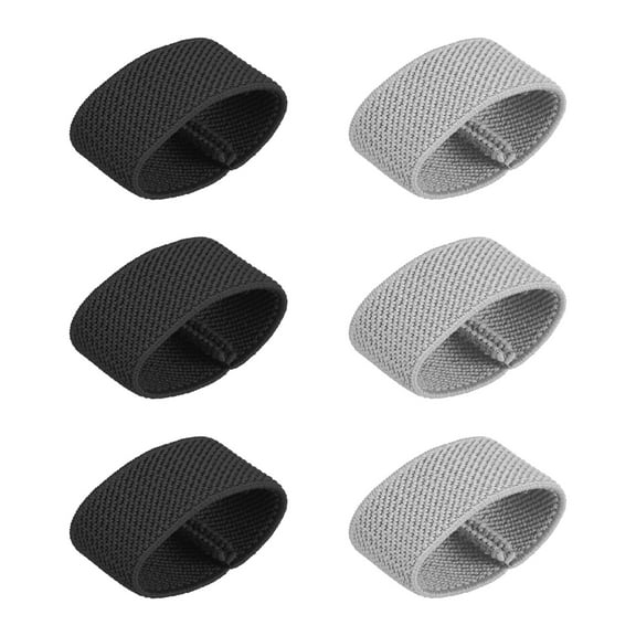 Uxcell 1.57IN Elastic Belt Keepers Strap Organizers [6PCS] - Web Belt Loop Stays for Backpack & Retainer Band - [Black, Gray]