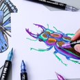 thumbnail image 3 of Double Ended Acrylic Paint Pen for Painting on Paper Wood Fabric Metal Stone, 3 of 12