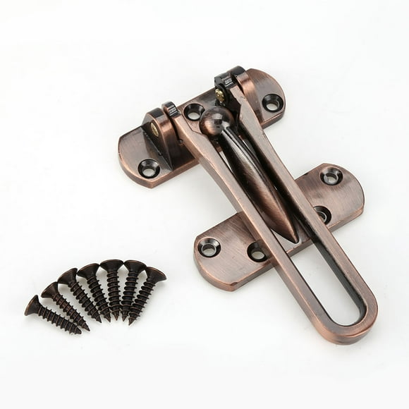 Cilnvenie Loquet de Serrure de Porte de sécurité loquet de Porte antivol en Alliage de Zinc Robuste pour Porte d'hôtel à la Maison(Bronze Rouge)