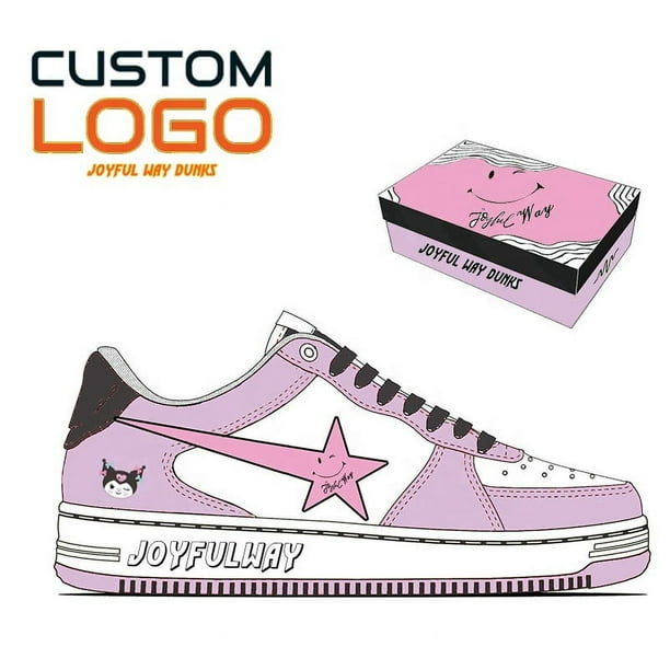 Zapatillas bajas personalizadas de diseñador baped para mujer, zapatos para caminar para jóvenes, logotipo personalizado, zapatillas de deporte informales con dibujos animados para mujer