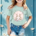 thumbnail image 2 of Easter Themed Casual Short Sleeve Printed Tee for Girls Comfortable Spring Holiday Top Size:6-7 Years, 2 of 4