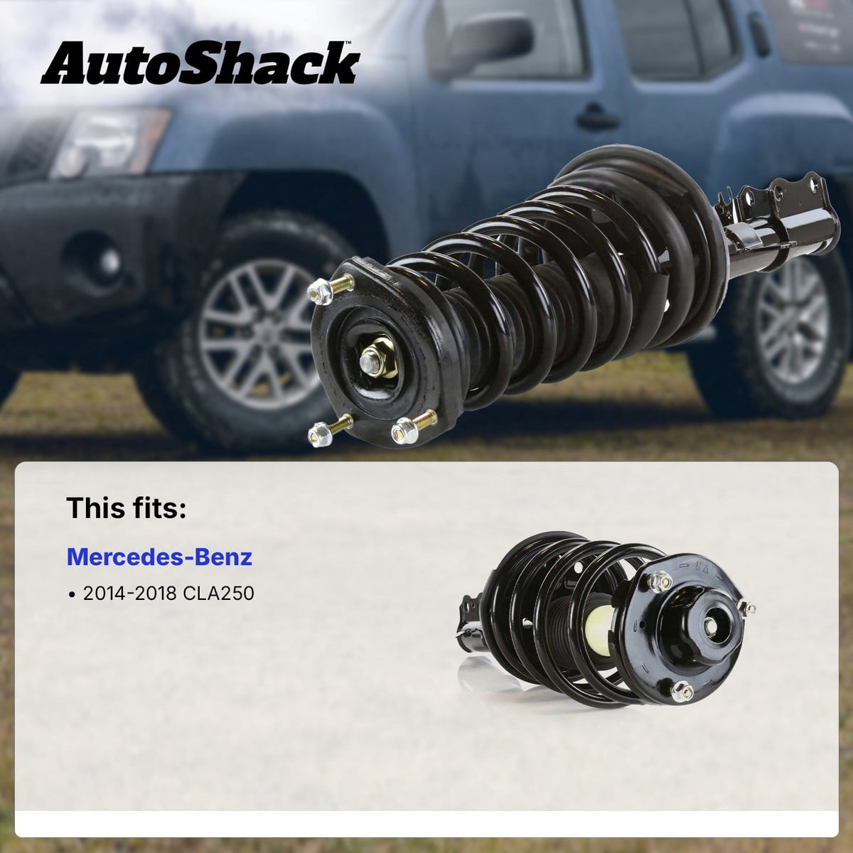 AutoShack Front Complete Strut & Coil Spring Assembly - Passenger Side for Mercedes-Benz, CLA250 2014-2018, FWD L4 2.0L