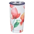thumbnail image 2 of Heartfelt Insulated Travel Mug Hope Anchors the Soul, Coral Poppies, Stainless Steel, 2 of 5