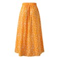 thumbnail image 5 of Gibobby faldas para niña mujer con estampado floral bohemio y estampado irregular con flecos(Amarillo, S), 5 of 5