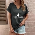 thumbnail image 5 of ALLLIST Tops for Women Summer Short Sleeve V Neck T-Shirts Gray Animal Print Fashion Shirts Women's Clothing, 5 of 6
