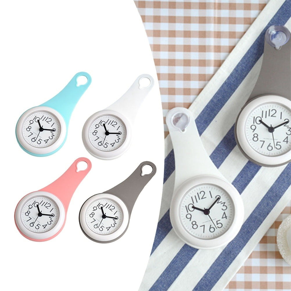 Waterproof Bathroom Wall Clock Digital Silent Shower Clock Small Decorative Clock Easy to Read Easy to Hang Battery Powered