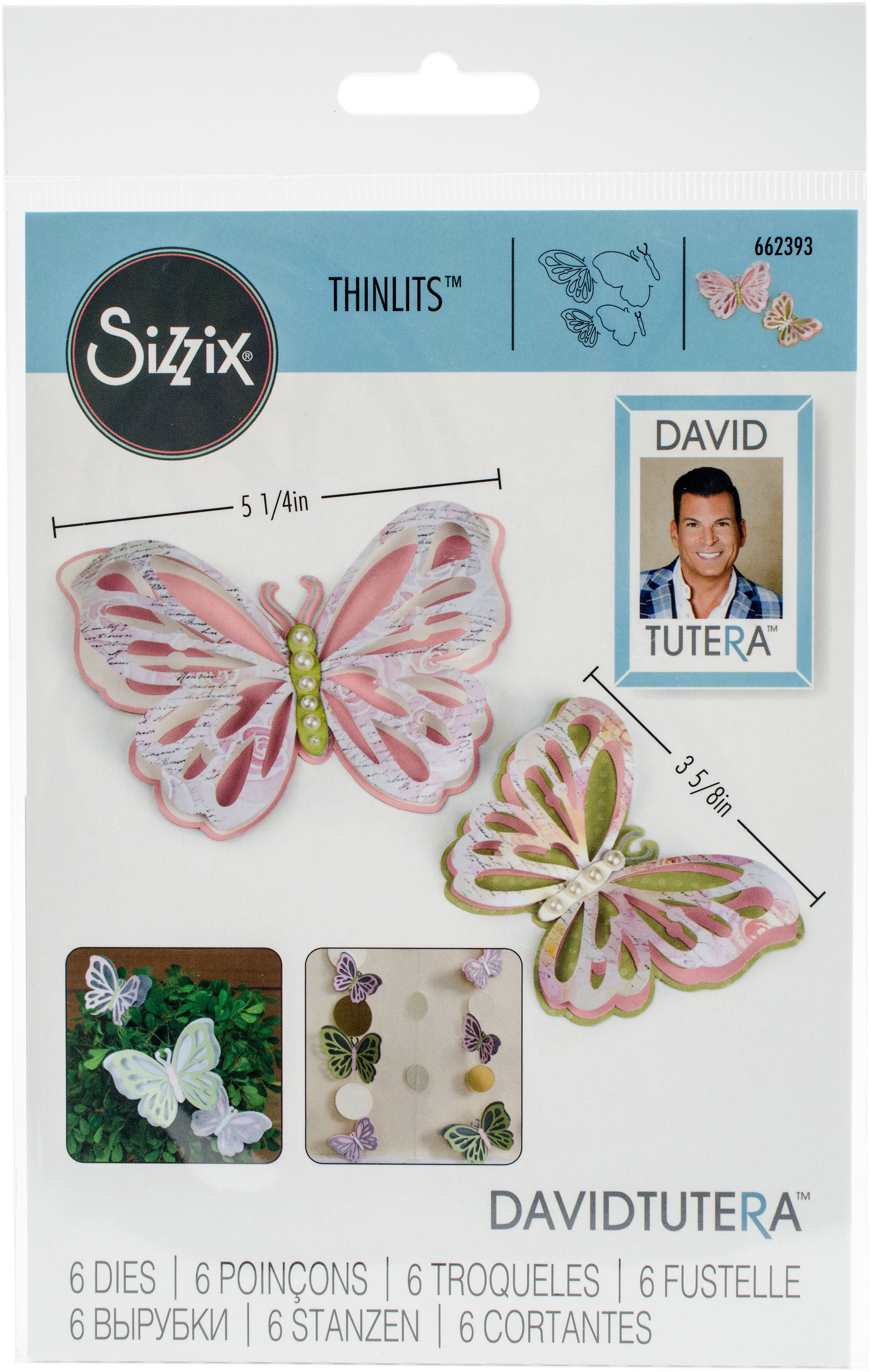 Sizzix Thinlits Dies By David Tutera 6/Pkg -Large Delicate Butterfly ...