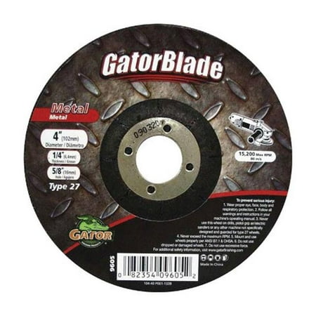 

Gator Grit 9605 4 x 0.25 x 0.64 in. Metal Grinding Wheel