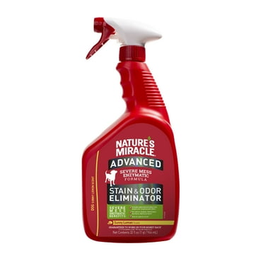 Nature's Miracle Advanced Dog Stain & Odor Eliminator Pour with Sunny Lemon Scent, 32 oz