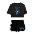 thumbnail image 4 of Chad Powers Think Fast Run Fast Merch Graphic Women’s Crop Top Set – Midriff-Baring Fitted Gym Tee with Shorts for TV Series Fans, 4 of 9