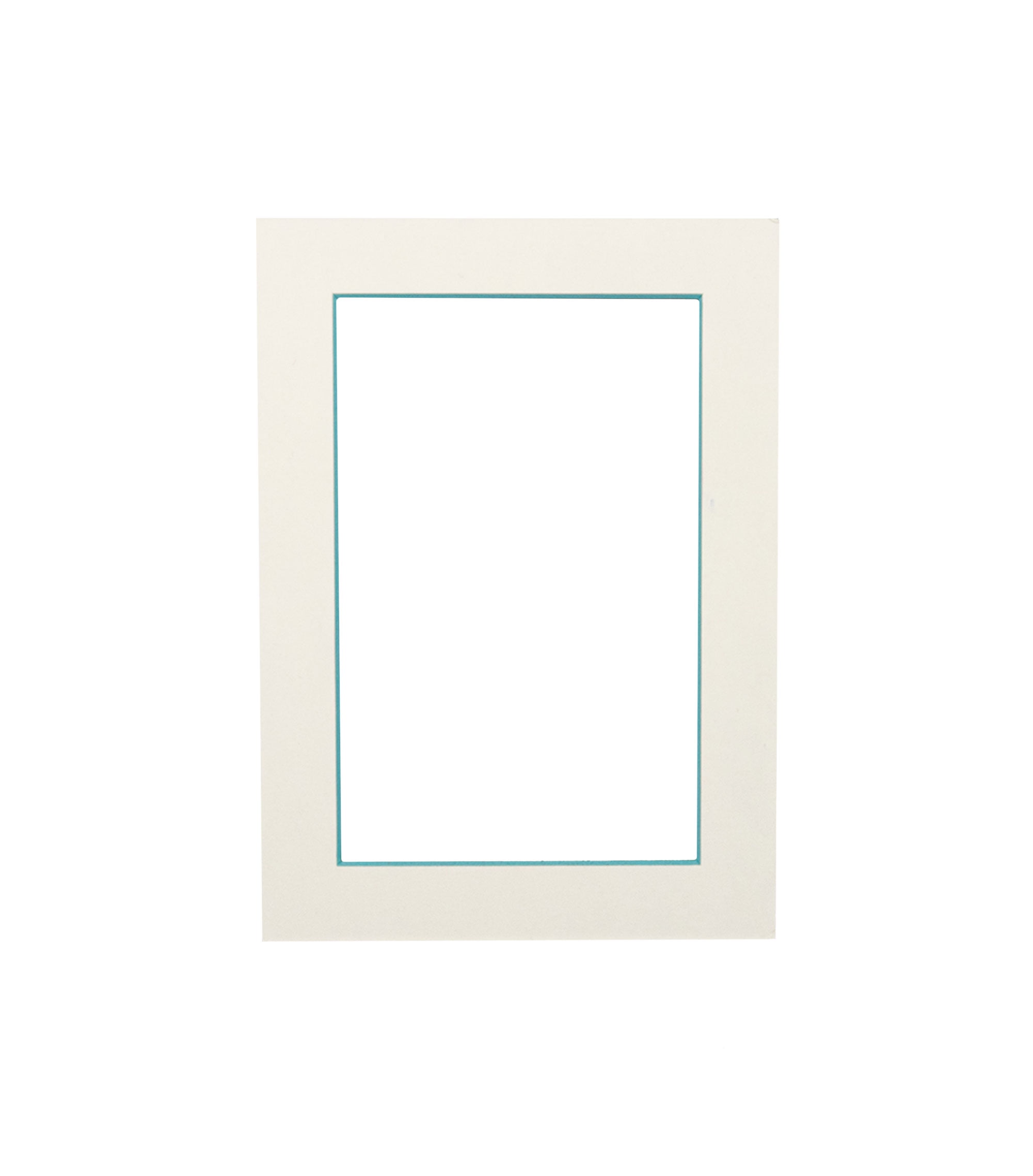 White Acid Free 11x17 Picture Frame Mat with Light Blue Core Bevel Cut