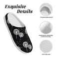 thumbnail image 5 of Lsque White Flower Dandelion Pattern Womens Comfort Cotton on Scuff With Memory Foam and Anti-skid Sole Slipper-40/41, 5 of 7