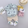 thumbnail image 3 of Xinhuaya Summer Baby Boy Clothes Sets Leaves Pattern T-shirt Short Sleeve Cartoon Blouse+Shorts Kids Outfits, 3 of 5