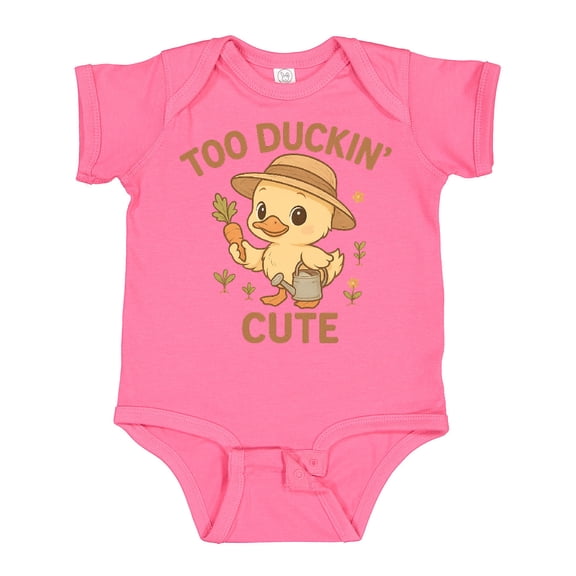 Inktastic Too Duckin' Cute Adorable Duck Gardening Art Boys or Girls Baby Bodysuit