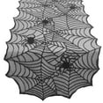 thumbnail image 3 of Maplenight Halloween Lace Cobweb Table Runner 64 Inch Long - Polyester Fabric, Reusable Kitchen Dining Runners for Indoor Outdoor Party Decorations Black, 3 of 6