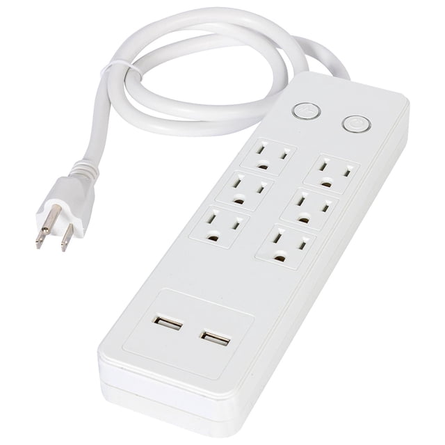Multicontacto 6 Entradas c/Supresor de Picos y 2 USB