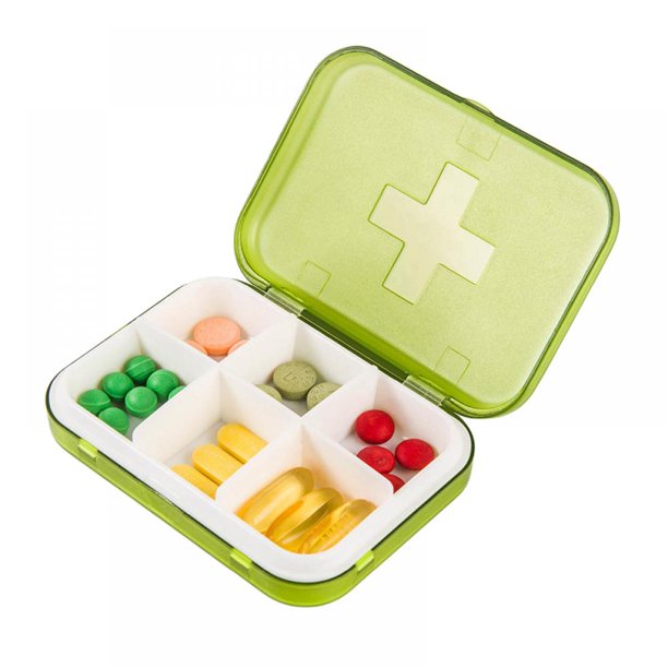 Pill Case Compartment Portable Pill Organizer Divided Vitamin Box