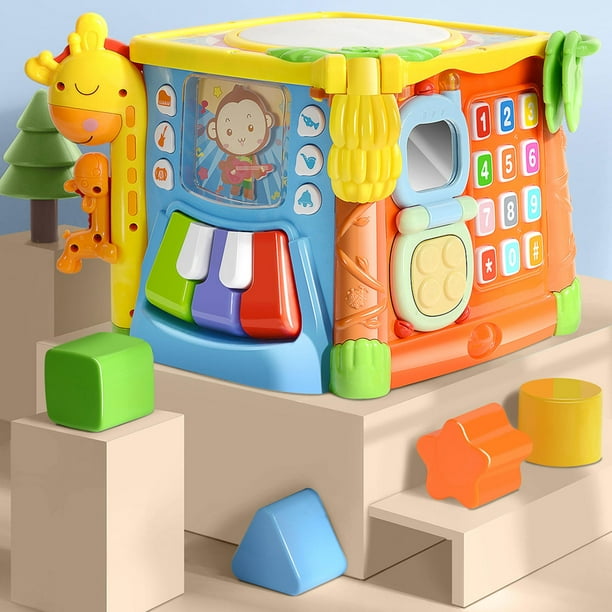 Cube d'activités pour bébé pendant 10 mois, jouet musical 5 en 1