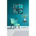 Paimuni Teal Rose Wall Art Canvas Prints for Living Room, Bedroom