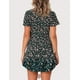 thumbnail image 3 of Vestido estampado de manga corta de verano para mujer Vestidos cortos casuales con cuello en V Adepaton WRMH-1448-4, 3 of 5